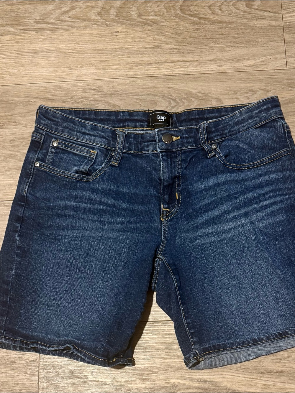 GAP Indigo Blue Denim Shorts with Contrast Stitching
